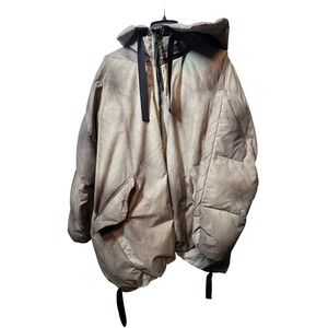 Holden Mens Down Puffer Jacket L/XL Hooded Lightweight Winter Coat Beige